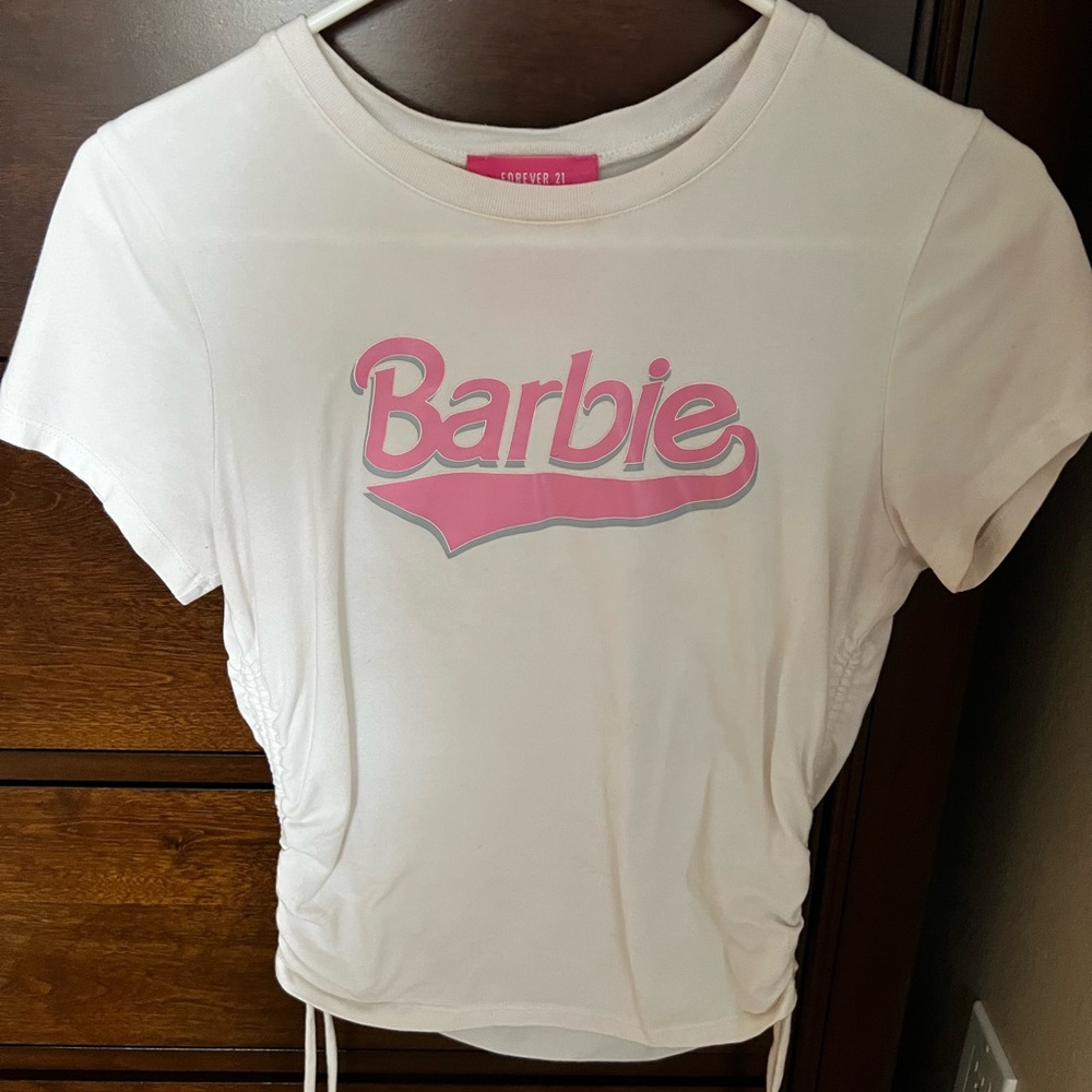 Forever 21 Barbie Graphic Tee - White and Pink